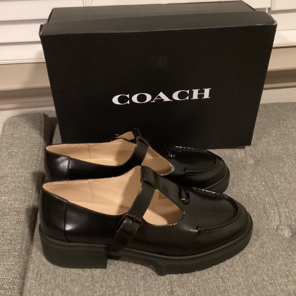 COACH Women's Liv Leather Mary Jane Flats, size 10 - Picture 8 of 11